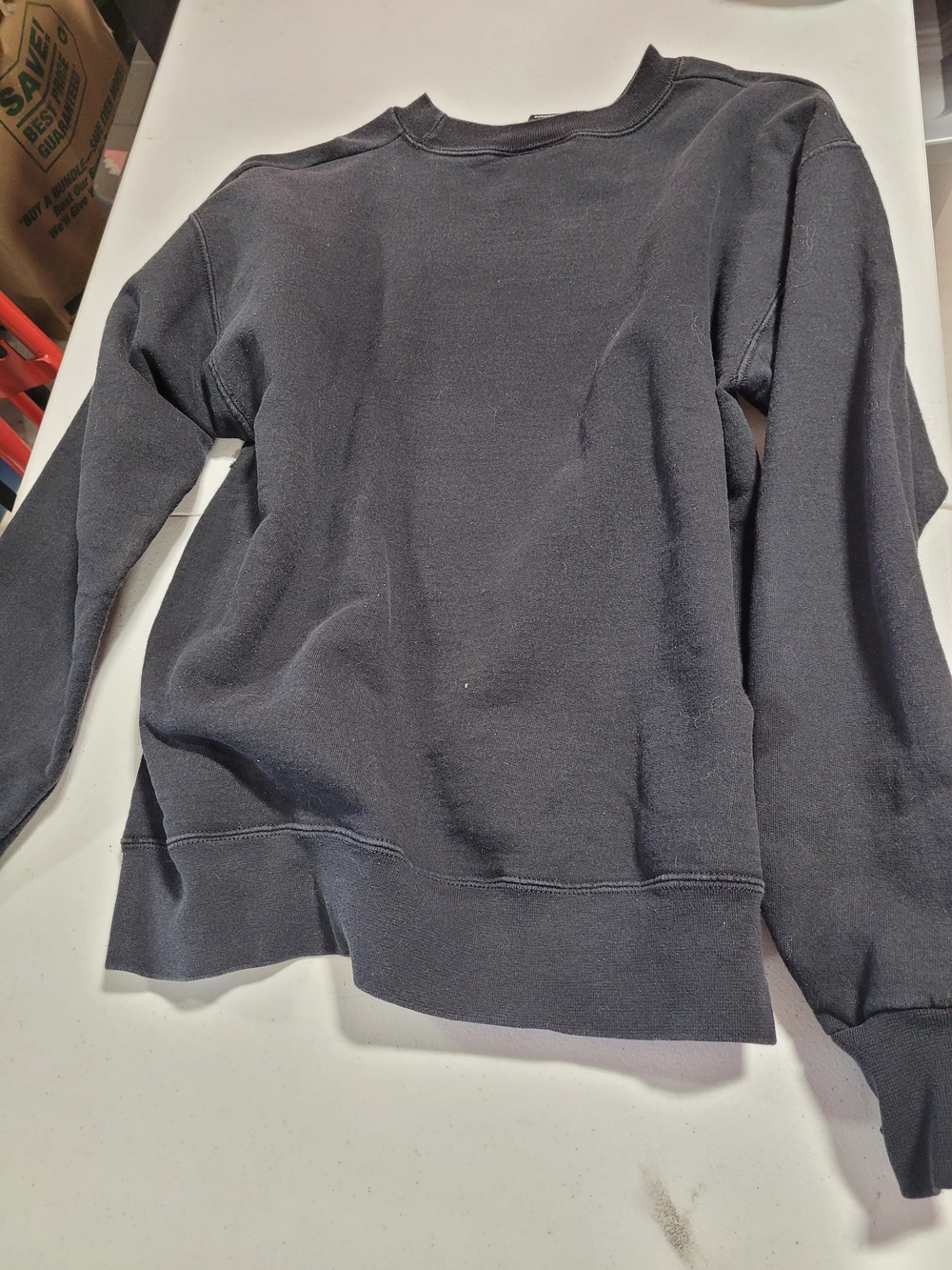Thrasher Black Crew Sweatshirt with Tan and Red Logo - Picture 4 of 5